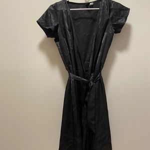 black wrap dress